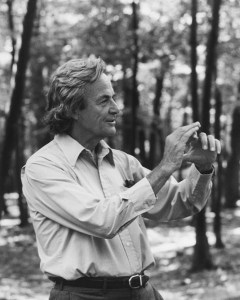 RichardFeynman-PaineMansionWoods1984_copyrightTamikoThiel_bw